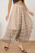 'Milena' Ruched High Waist Tiered Skirt - Celes Fashion